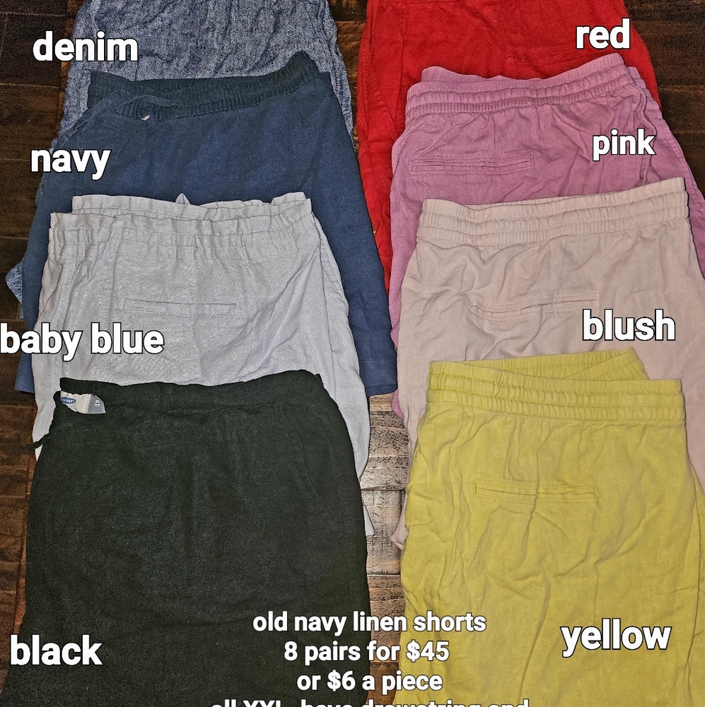 8 pairs of old navy linen shorts